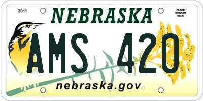 NE license plate AMS420