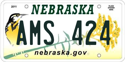 NE license plate AMS424