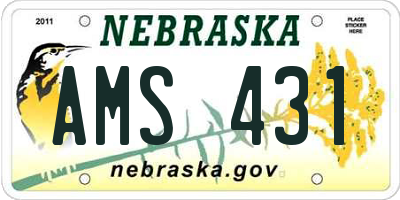 NE license plate AMS431