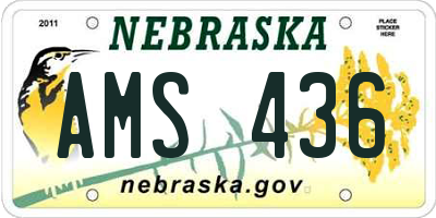 NE license plate AMS436
