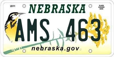 NE license plate AMS463