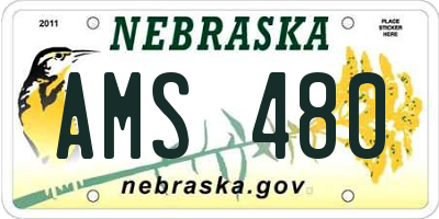 NE license plate AMS480