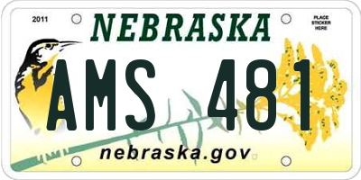 NE license plate AMS481