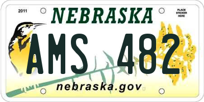 NE license plate AMS482