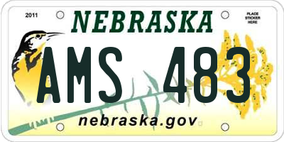 NE license plate AMS483