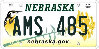 NE license plate AMS485