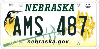 NE license plate AMS487