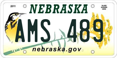 NE license plate AMS489