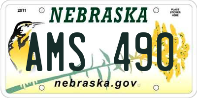NE license plate AMS490