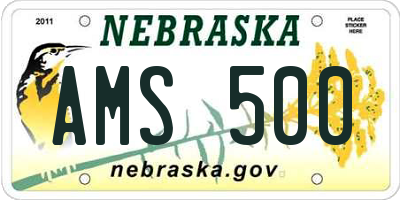 NE license plate AMS500