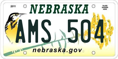 NE license plate AMS504