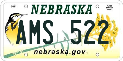 NE license plate AMS522