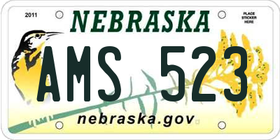 NE license plate AMS523