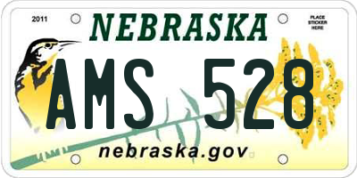 NE license plate AMS528