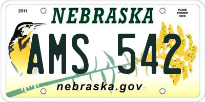 NE license plate AMS542