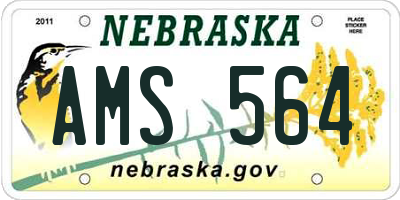 NE license plate AMS564
