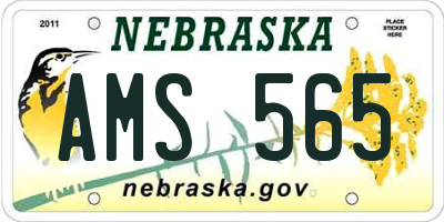 NE license plate AMS565