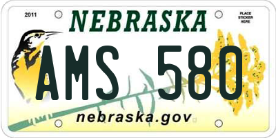 NE license plate AMS580