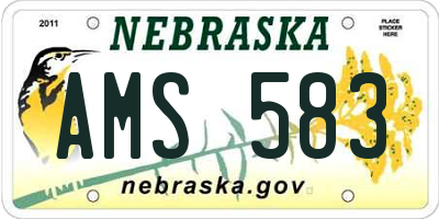NE license plate AMS583
