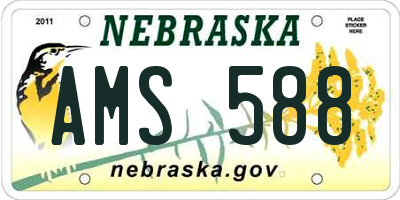 NE license plate AMS588