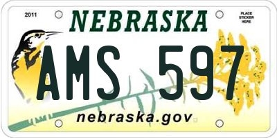 NE license plate AMS597