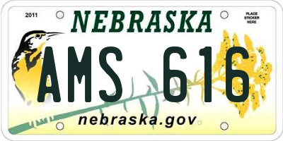 NE license plate AMS616