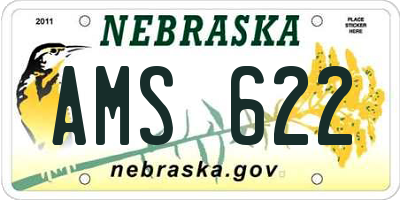 NE license plate AMS622
