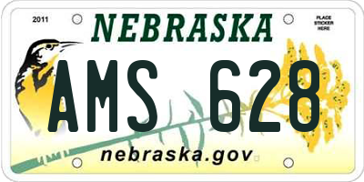 NE license plate AMS628