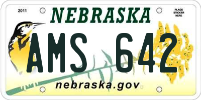 NE license plate AMS642