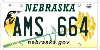 NE license plate AMS664