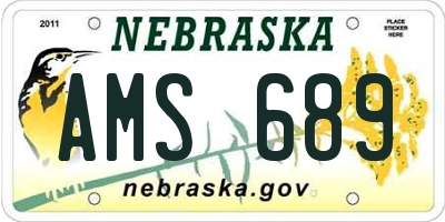 NE license plate AMS689