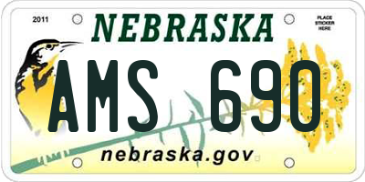 NE license plate AMS690