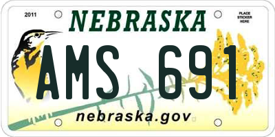 NE license plate AMS691