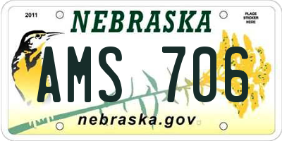 NE license plate AMS706