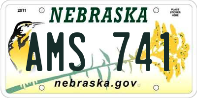 NE license plate AMS741