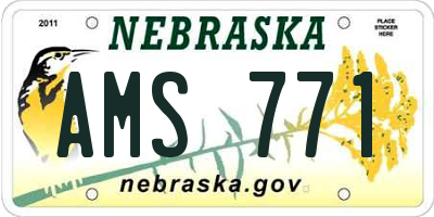 NE license plate AMS771