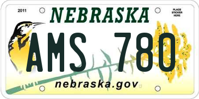 NE license plate AMS780