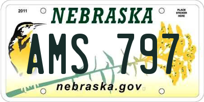 NE license plate AMS797