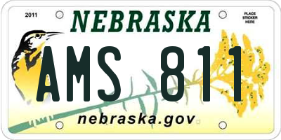 NE license plate AMS811