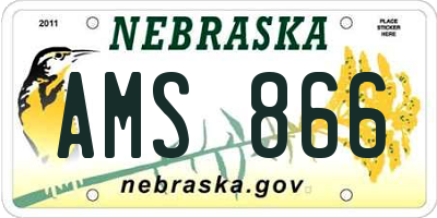 NE license plate AMS866