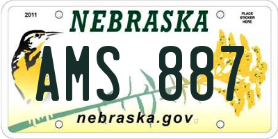 NE license plate AMS887