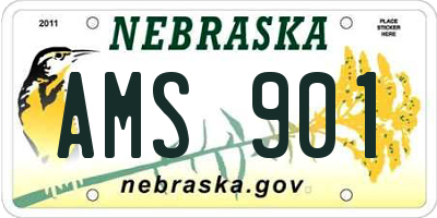 NE license plate AMS901