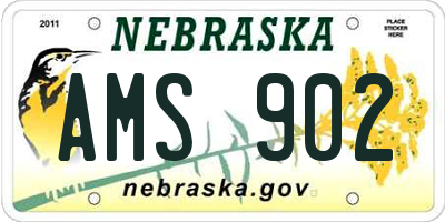 NE license plate AMS902