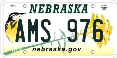 NE license plate AMS976