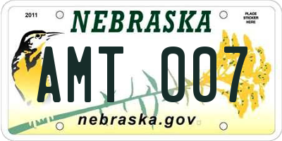 NE license plate AMT007