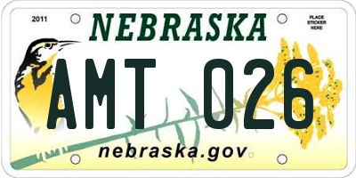 NE license plate AMT026