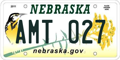 NE license plate AMT027