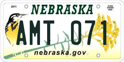 NE license plate AMT071