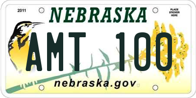 NE license plate AMT100