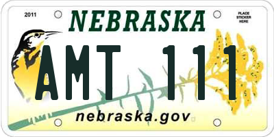 NE license plate AMT111